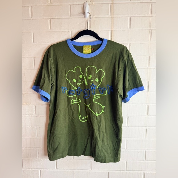 Ratgirl Green and Blue T-shirt: Stray Rats x Heaven by Marc Jacobs - Picture 1 of 5